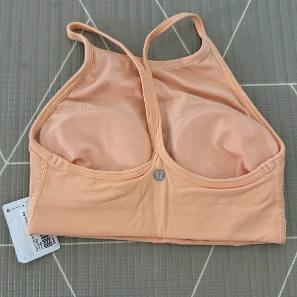 NEW Lululemon Y Wrap Front High Neck Bra Size 6 Peach Bellini *also have in red